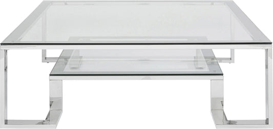 Amaris Silber 90 x 90 cm mit durchsichtiger Platte